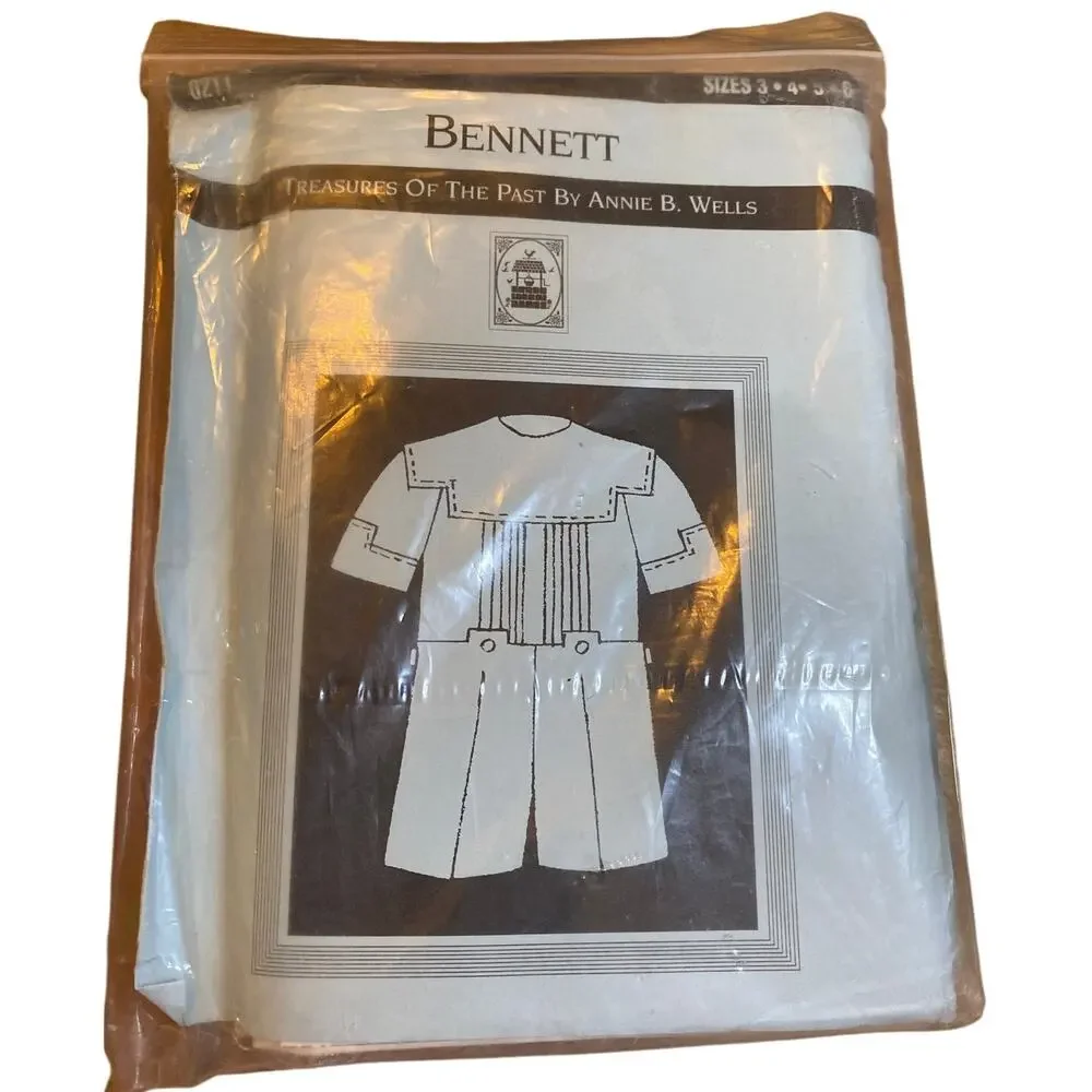 Treasures of the Past VTG Annie B Wells 0211 BENNETT 3-6 Sewing Pattern Uncut FF